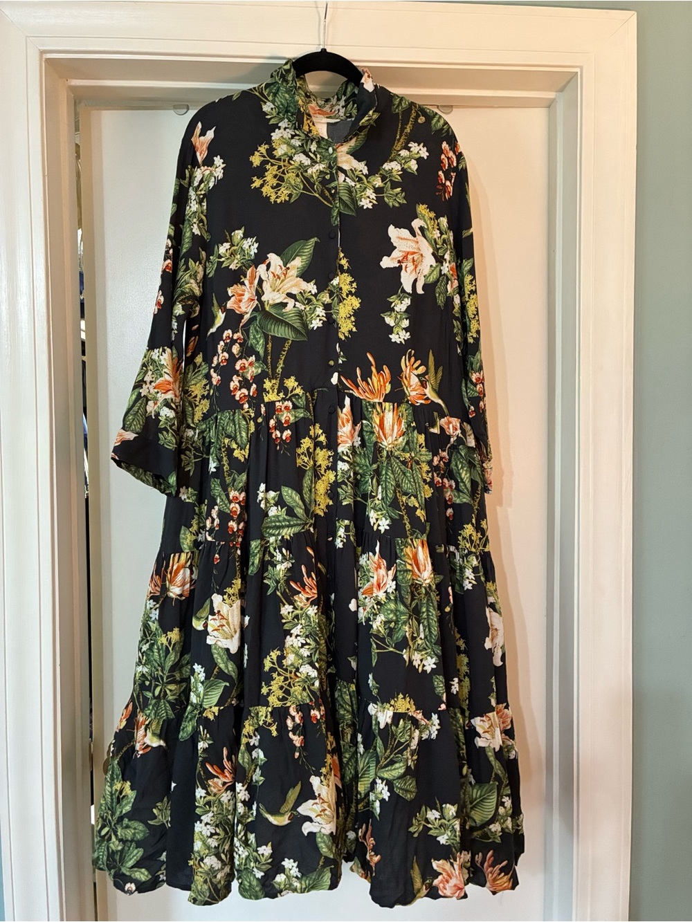 H&M size 16 black floral dress